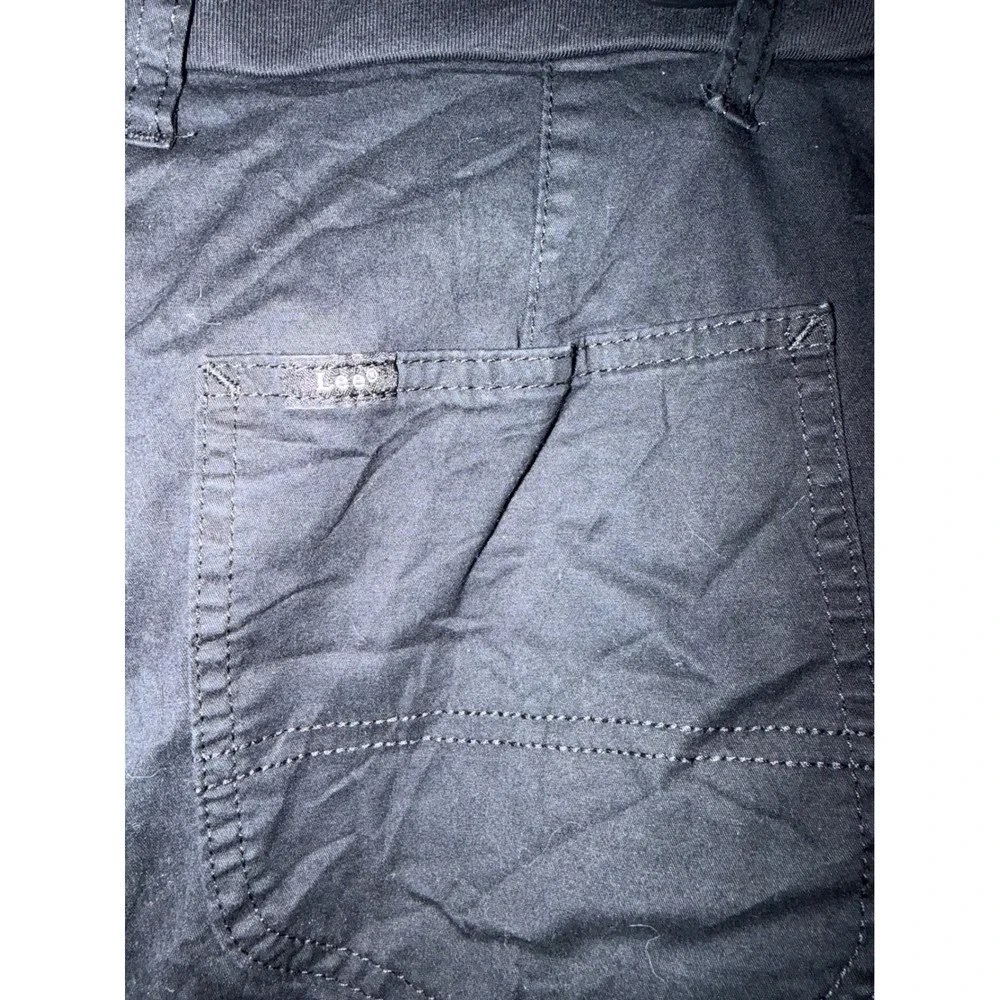 Lee Black Utility  Women 6 M Cotton Blend Mini Skirt Built-in Shorts 4 Pocket